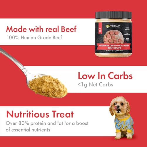 Visionary Pet Foods Gourmet Meal Topper or Meal Mixer | Freeze Dried Beef Recipe | 6oz. Jar - Visionary Pet