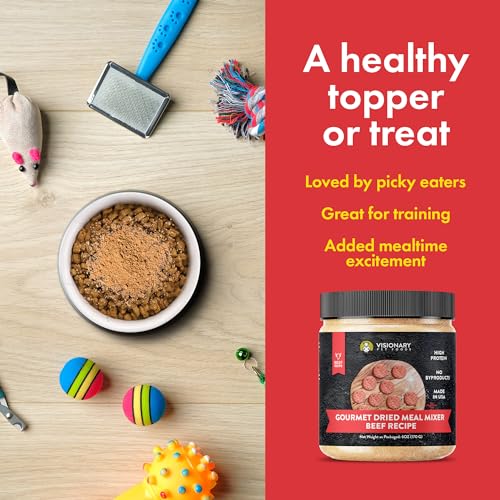 Visionary Pet Foods Gourmet Meal Topper or Meal Mixer | Freeze Dried Beef Recipe | 6oz. Jar - Visionary Pet