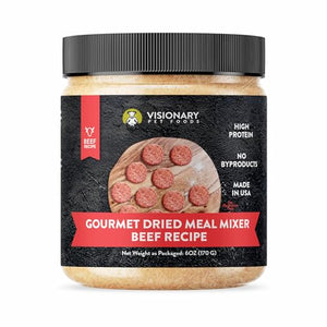 Visionary Pet Foods Gourmet Meal Topper or Meal Mixer | Freeze Dried Beef Recipe | 6oz. Jar - Visionary Pet