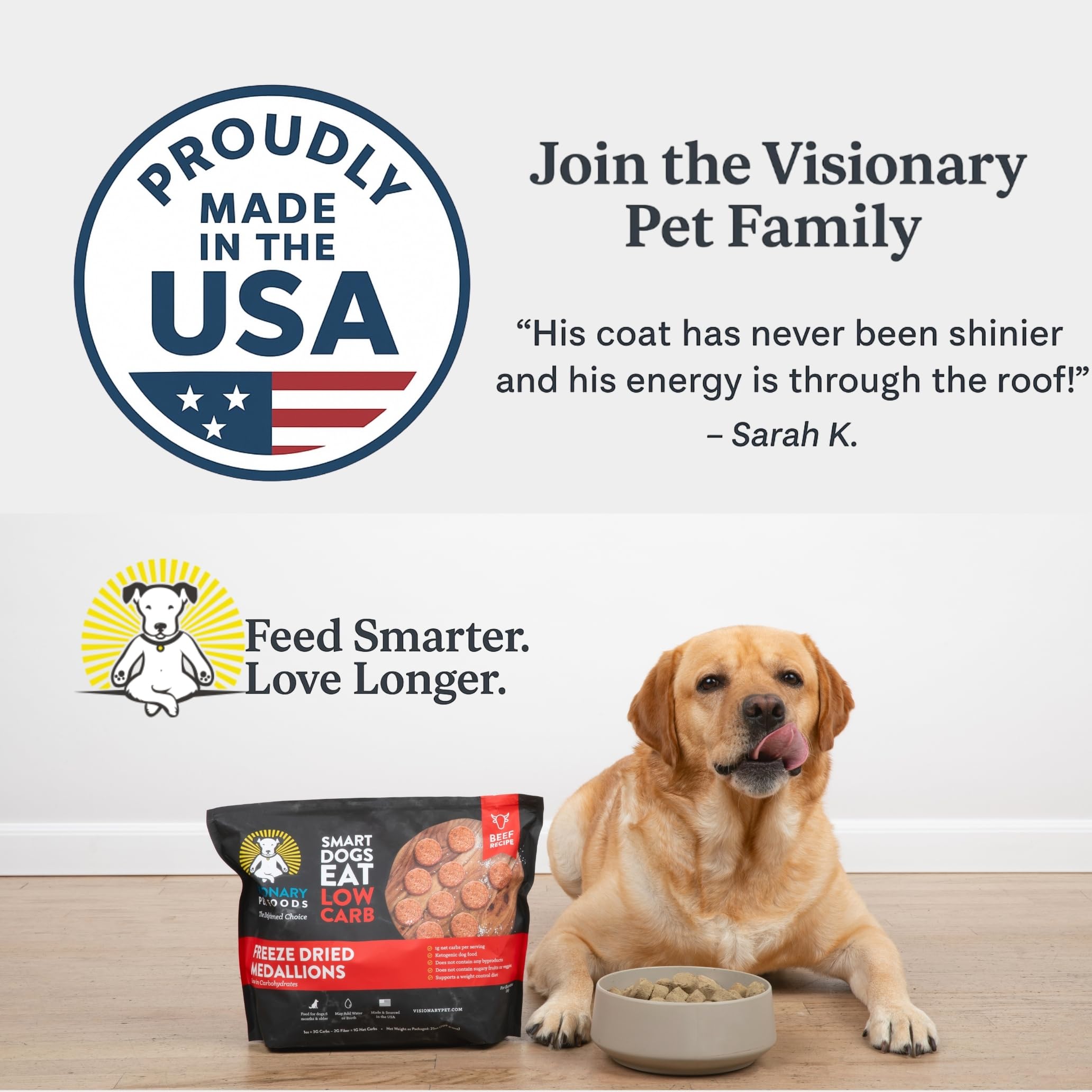 Freeze Dried Beef Dog Food for Keto Grain Free Nutrition
