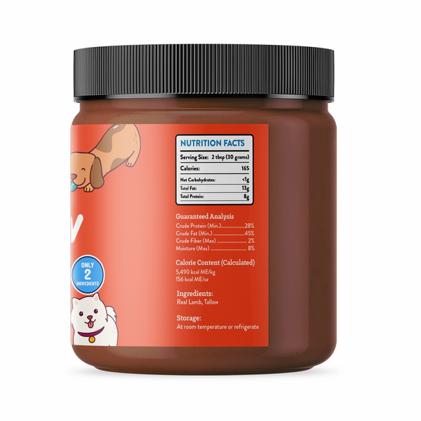 Visionary Pet Foods - Lamb Meat Spread for Dogs | Healthier Choice to Peanut Butter | 10oz Jar - Visionary Pet