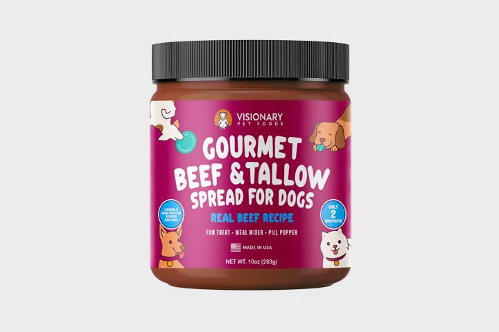 Visionary Pet Foods - Beef Meat Spread for Dogs | Healthier Choice to Peanut Butter | 10oz Jar - Visionary Pet