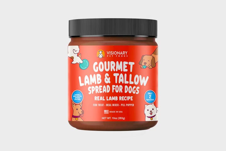 Visionary Pet Foods - Lamb Meat Spread for Dogs | Healthier Choice to Peanut Butter | 10oz Jar - Visionary Pet