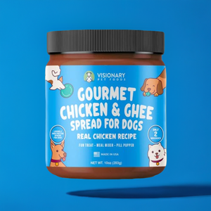 Visionary Pet Foods - Chicken Meat Spread for Dogs | Healthier Choice to Peanut Butter  | 10oz Jar | 10.00% Off Auto renew - Visionary Pet